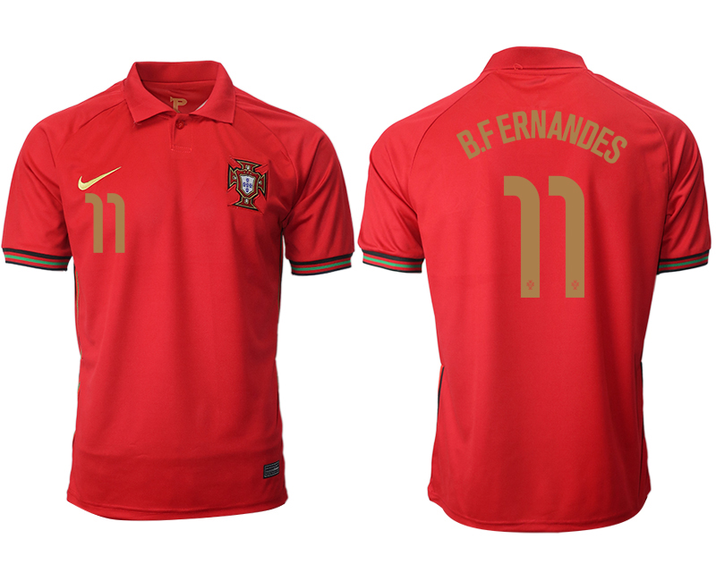 Men 2021 European Cup Portugal home aaa version red #11 Soccer Jersey